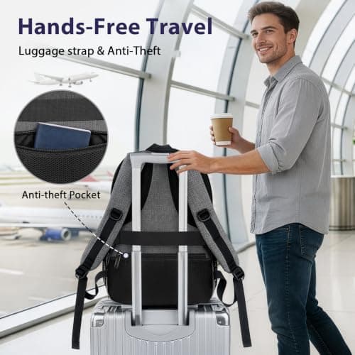 MATEIN 18.4 Inch Laptop Backpack for Men, 50L Extra Large Travel Rucksack — view 4