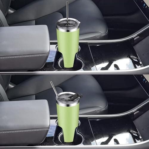 10 Pack Travel Mug Bulk, Stainless Steel, with Lid and Straw, 20oz/568ml — view 6
