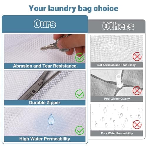 6 Pack Mesh Laundry Bags for Delicates, Mesh Zipped Wash Bags Set, M+S — view 6