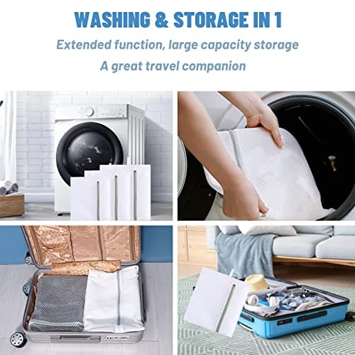 Mesh Laundry Bags, 2pcs Mesh Laundry Bag for Washing Machine, Laundry Bags with Zips, Delicates Wash Bag for Laundry, Socks, Blouse -30 x 40cm — view 5