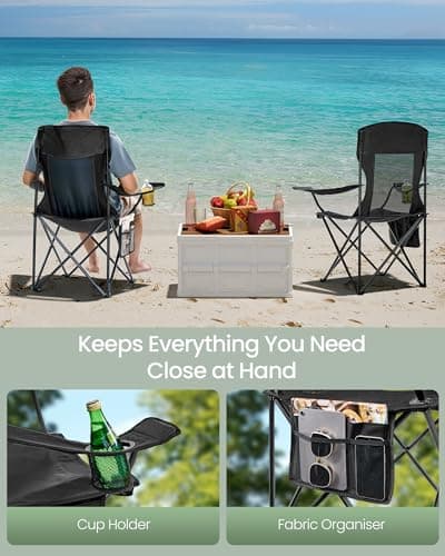 SONGMICS Camping Chairs Set of 2, High Backrest, Weight Capacity 150 kg — view 6