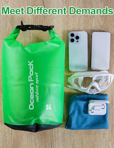 Henrycares Waterproof Dry Bag 20L 10L 5L, Sack with Long Adjustable Shoulder Strap, for Traval, Camping, Hiking, Swimming, Boating, Fishing — view 3
