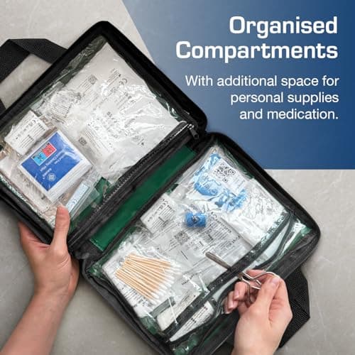 320 Piece Premium First Aid Kit Bag - Includes Eyewash, 2 x Cold (Ice) Packs and Emergency Car Blanket for Home, Office, Caravan, Workplace, Travel — view 6