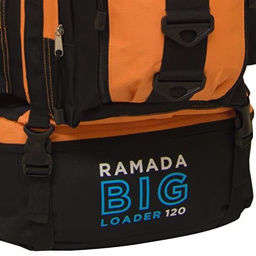 Andes Bright Orange Ramada 120L Extra Large Hiking Camping Backpack/Rucksack Luggage Bag — view 5