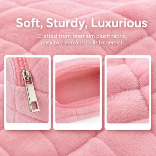 Merzio 2PCS Makeup Bag for Women, Travel Cosmetic Bag with Wide-Open Design Portable Toiletry Bag Skincare Organizer Pouch, Cute Multifunctional Washbag for School Outing Travel Accessories (Pink) — view 5