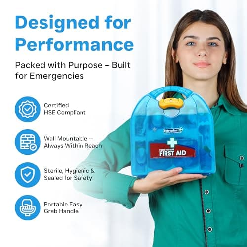 Astroplast Hospital Grade 1-50 Person HSE Compliant First Aid Kit - Premium Integrated Carry Handle & Wall Mountable - Ideal for Home, Wokplace, Sports - Mezzo First Aid Box — view 6