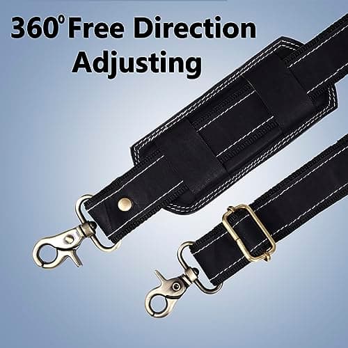 Bagsifi 60-inch Genuine Black Leather Shoulder Straps for Bags Perfect Crossbody Strap for Laptop Bag, Messenger Bags, Briefcase, Satchel, Purse, Handbag, Duffle Luggage, Totes, Gym Bags — view 3