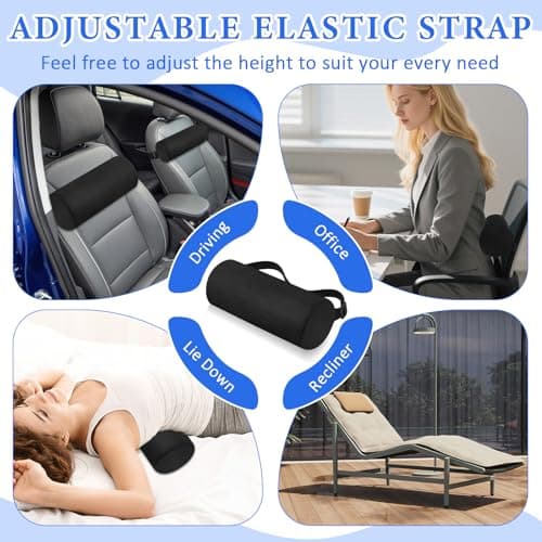 2 Pack Lumbar Roll Pillow for Lower Back Support, Sponge, Washable Cover — view 4