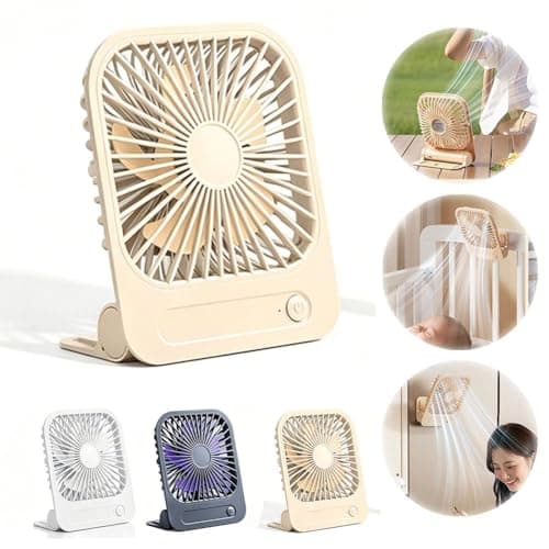 Cruise Ship Approved Magnetic Fan, Portable Rechargeable USB-C Travel Fan with Space-Saving Design, 4-Speed Adjustable & Ultra Quiet, Desk Fans 2026 Cruises (Gray) — view 2