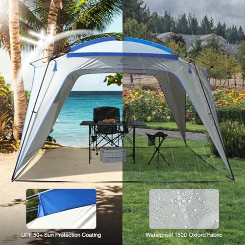 REDCAMP 3.2x3.2m Event Shelter with Side, Waterproof Tent Shelter，Blue — view 5