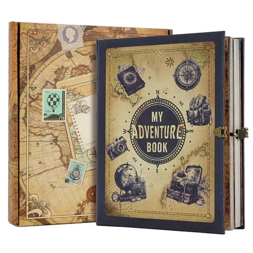 My Adventure Book Scrapbook Photo Album, Retro Style Embossed Hard Cover Travel Journal, Scrapbook Kit For Couples, Memory Book For Anniversary Wedding, Valentines' gifts, Christmases etc