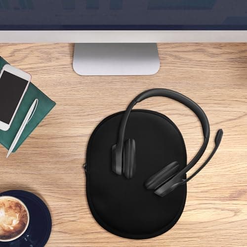 kwmobile Neoprene Headphone Case for Tune 600 / 500BT / 510BT / 450 Cover – Over-Ear Headset Storage Pouch - Soft Travel Carry Bag Black — view 3