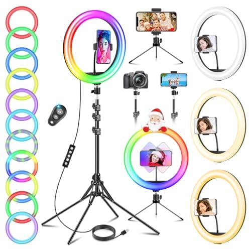 11.5" Ring Light with Tripod & Quadpod Stands for Phone