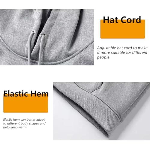 Heated Hoodie for Men Women USB Thermal Hooded Sweatshirt with 3 Heating Settings 5 Heating Zones Winter Heated Pullover Hoodies Warming Coats Jacket Tops (Power Bank Not Included) — view 4