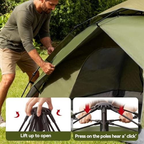 BREEZENEST 2-3 Person Pop Up Dome Tent – Waterproof Double Layer Camping Tent with Removable Outer Tarp, Quick Setup Hiking Tent for Family, Outdoor, Backpacking Adventures — view 5