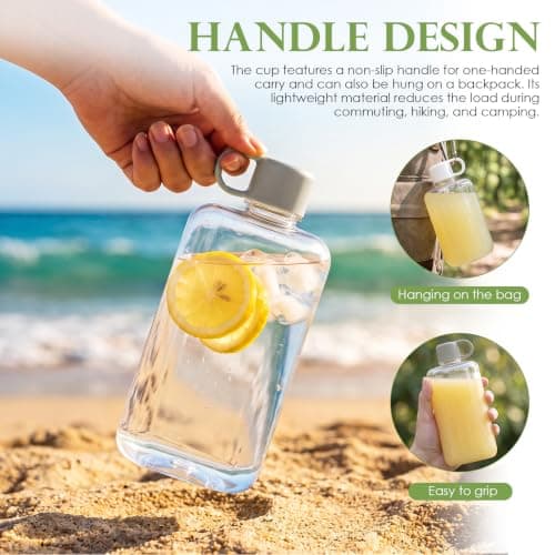 Sesaver 2Pcs Flat Water Bottle Set with Handle(Grey+White) — view 5