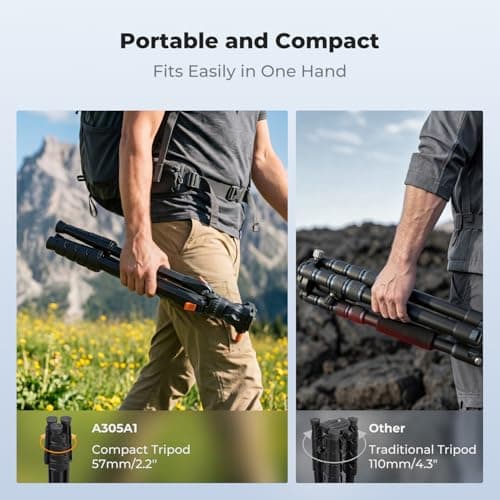 K&F CONCEPT 63"/162cm Camera Tripod with Fluid Head — view 2