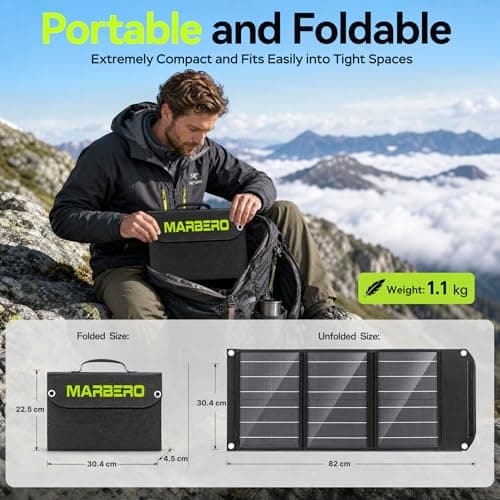 MARBERO Portable Solar Panel 30W Solar Panel Charger 23% High Efficiency — view 2
