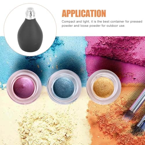 Manual Powder Makeup Container Travel Spray Tool Black Rubber — view 3