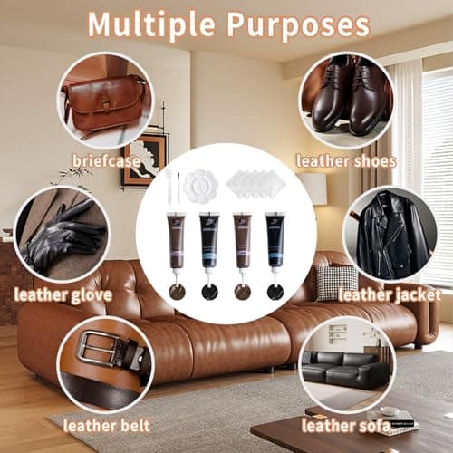 4PCS Leather Repair Kit Black Brown Vinyl Repair Kit Leather Filler Repair — view 6