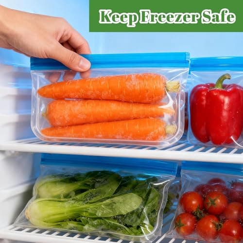 QFGasre Reusable Freezer Bags, 10 Pcs Silicone Food Storage Snack Bags — view 6