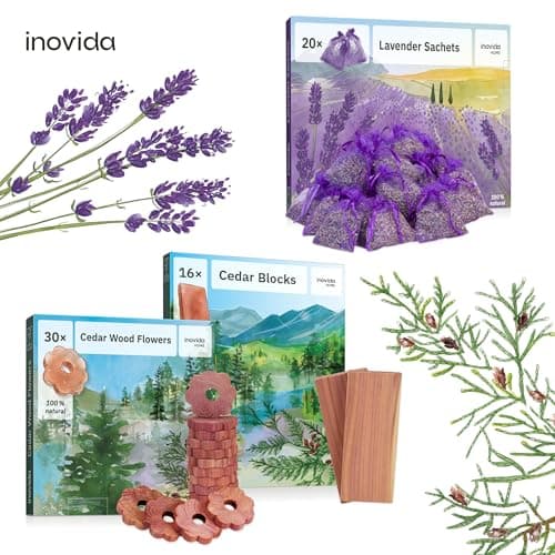 Lavender Bags : 20 Dried Lavender Flowers Bags as Natural Air Freshener and Moth Repellent for Wardrobes – Wardrobe Fresheners – Car Freshener – Room Air Freshener – Lavender Sachets by Inovida — view 6