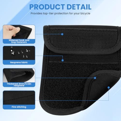 AOOWU Bicycle Frame Protector with 4 Different Sizes, Bike Racks Carbon Frame Protection, Bicycle Carrier Accessory, Transport Protection for Bike Racks, Chainstay Guards, Anti Rub and Scratch, Black — view 3