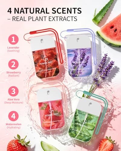 Hand Sanitiser Spray 4Pack – Aloe, Lavender, Strawberry, Watermelon — view 3