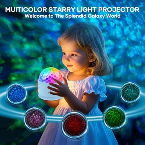 Sky Projector, Galaxy Projector for Gift Parties, Sensory Lights with 16 Colors+7 Brightness, Night Light with Remote Control, LED Light for Room Decor, Bedroom Accessories — view 3