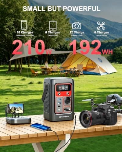ELECAENTA Portable Power Station, 192Wh LiFePO4 Battery Solar Generator — view 2