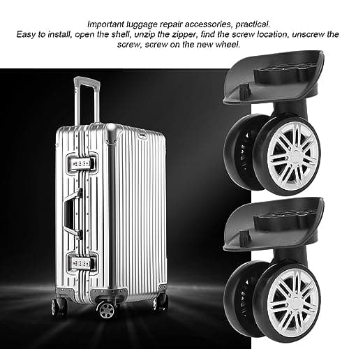 Ricardo Luggage Wheels, 1Pair Outdoor Mute Double Row Replacement Kit for Box Code Case Suitcase Accessory Ent Suitcase Large Wheel Draw‑bar — view 3