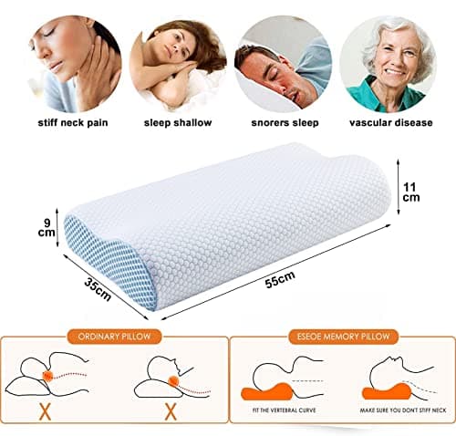 Ecosafeter 2026 New Upgrade Memory Foam Pillow- Cervical Orthopedic Deep Sleep Neck Pillow -Superior Comfort for Neck Shoulder Pain Sleeping with Cooling Pillowcase — view 5