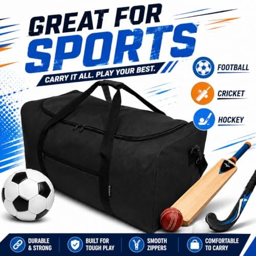 Large 110L Travel Duffel Bag Black Holdall Sports Gym Camping Luggage — view 4