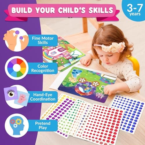 Dot Art Activity - Unicorn & Princess Sticker Kit, Toys for 3 Year Old Girl — view 6
