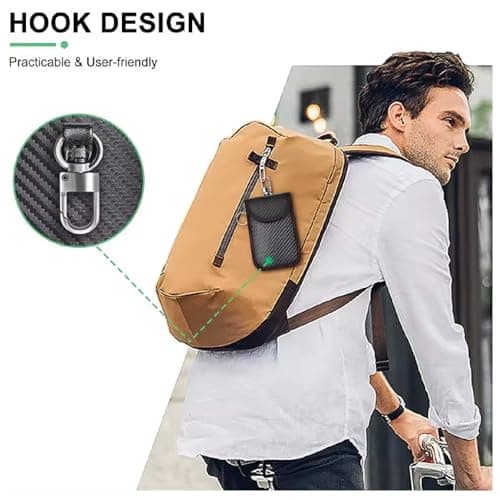 KAV Faraday Key Fob Protector Pouch Bag- Carbon Fiber Compact Signal Blocking Pouch for Pocket Size Car Key Wallets - RFID Blocking, Anti-Theft, Key Signal Blocker, Remote Entry Protector (Pack of 1) — view 6
