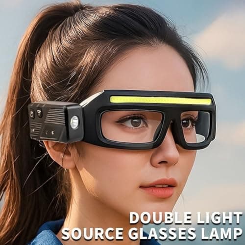 LED Glasses Headlamp for Type C Charge Motion Sensor 98g LED(Yellow) — view 4
