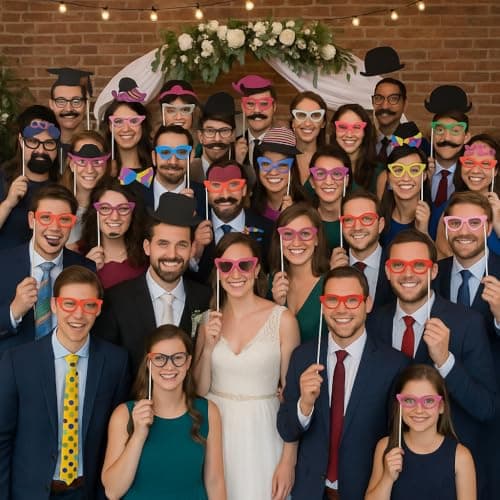 76pcs Photo Booth Props for Party – Selfie Props for Wedding, Hen Do, Baby Shower, Birthday – Fun Photobooth Party Props for Kids & Adults – Photo Booth Props Wedding, Photo Props Set — view 2