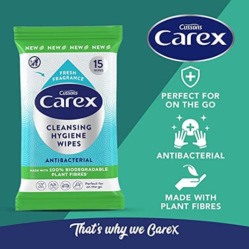 Carex Antibacterial Original Biodegradeable Wipes, Cleans, Cares and Protects, Bulk Buy, Pack of 10 x 15 Wipes — view 6