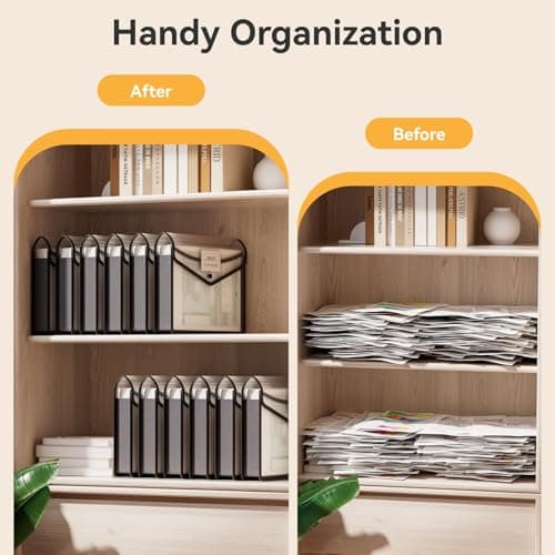 ABC life A4 Plastic Wallets, 6 Pcs Popper Wallet Plastic File Folder Poly Envelope Expanding File Wallet Document Folder with Snap Closure, Premium Pockets Files Envelope for School Office Home — view 6