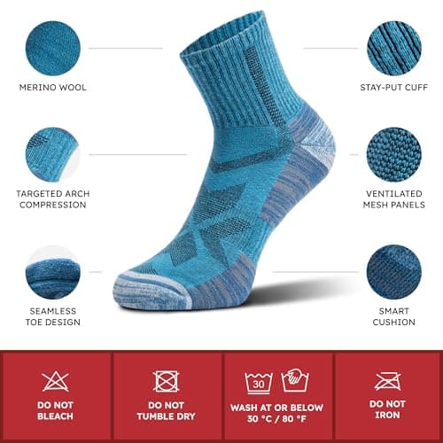 NORDIC Socks Merino Wool Low Cut Hiking Socks 5-Pack Unisex (Colourful XXL) — view 2