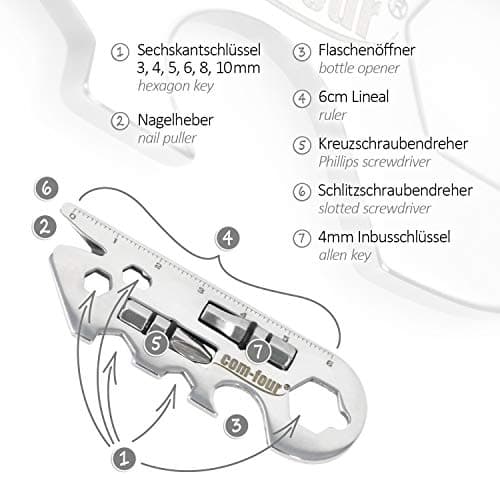 COM-FOUR® 2-piece Multi-Tool Set, Functional Tool Made of Stainless Steel — view 2