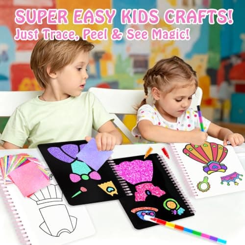 Foil handicraft for Kids-Dress Up,Mess-Free & No-Glue Colouring Book,Art & Craft Supplies Kits,DIY Creative Activity Travel Toy Gifts.Ideal Birthday Christmas Party Gifts for Girls Boys Ages 4+ — view 4