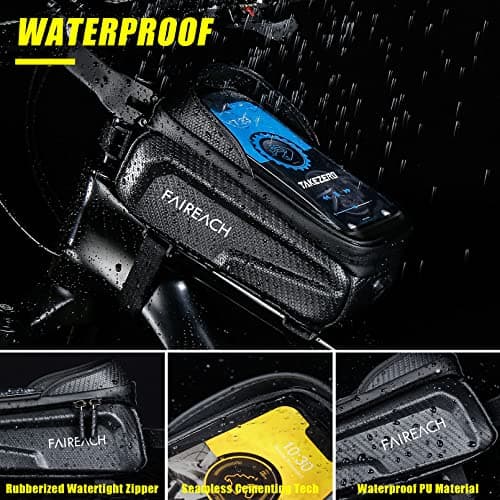 Waterproof Bike Handlebar Bag With Phone Holder, Bike Frame Bag For 6.8" — view 3