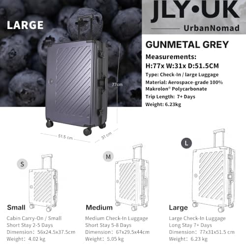 Zipperless Polycarbonate Suitcase – Hard Shell Large Check-in Luggage with Dual TSA Locks, Silent Spinner Wheels & Aluminium Alloy Handle (28-Inch, Black) — view 6