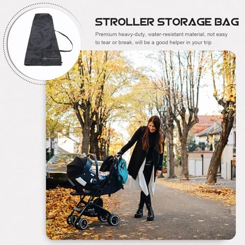Baby Stroller Travel Bag for Airplane Gate Check Oxford Cloth Black — view 5
