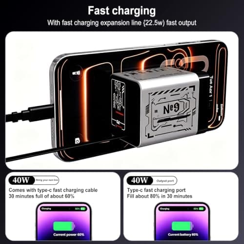 PowerTravel UK 65W USB C Charger, Retractable Cable, 3 in 1, GaN, 0.7m — view 4