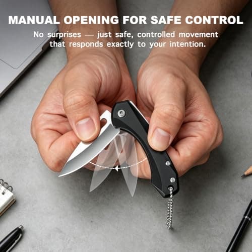 DRACHENADER 2-Piece Folding Pocket Knife Set, UK Legal Non-Locking 2.09 Inch Blade, 3Cr13MoV Steel Silver & Black Mini Manual Non-Assisted Utility Knives for Package Opening — view 4