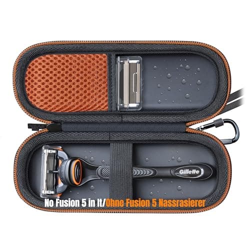 Woollo PU Case for GilletteProGlideRazor, Fusion 5 WetRazor, and Mach3 WetRazor, Portable Travel and Waterproof Case, Orange