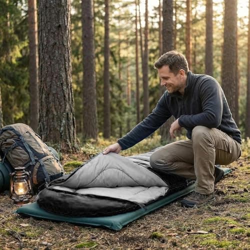 Outdoor Sleeping Bag for Camping, Adult, Black — view 4