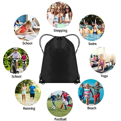 JFmall Drawstring Bags, Swim Bag PE bags for kids Waterproof Swimming Sports Back Pack Drawstring Gym Bag Suitable for School Beach Travel — view 4